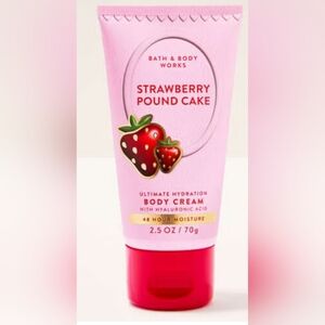 Bath and  Bodyworks Strawberry Pound Cake 2.5 Oz Body Cream